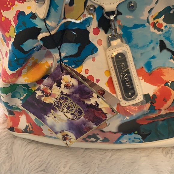 Sharif Genuine Leather Floral Handbag NWT - Picture 4 of 13